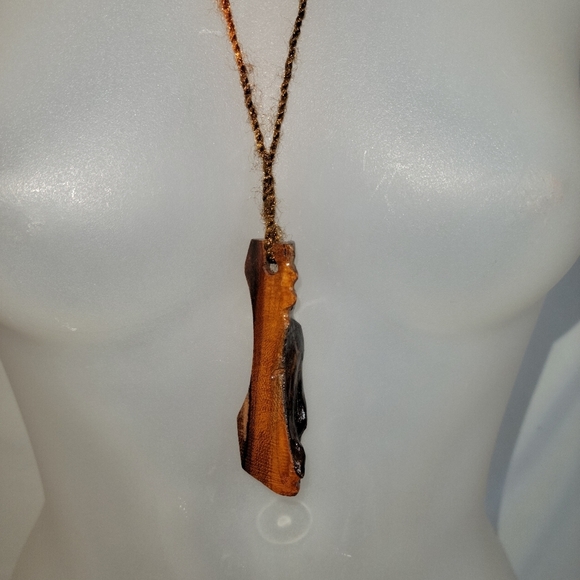 Antique Vintage Petrified Wood Necklace on  string - Picture 5 of 6
